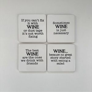 Wine Quote Ceramic Coasters
